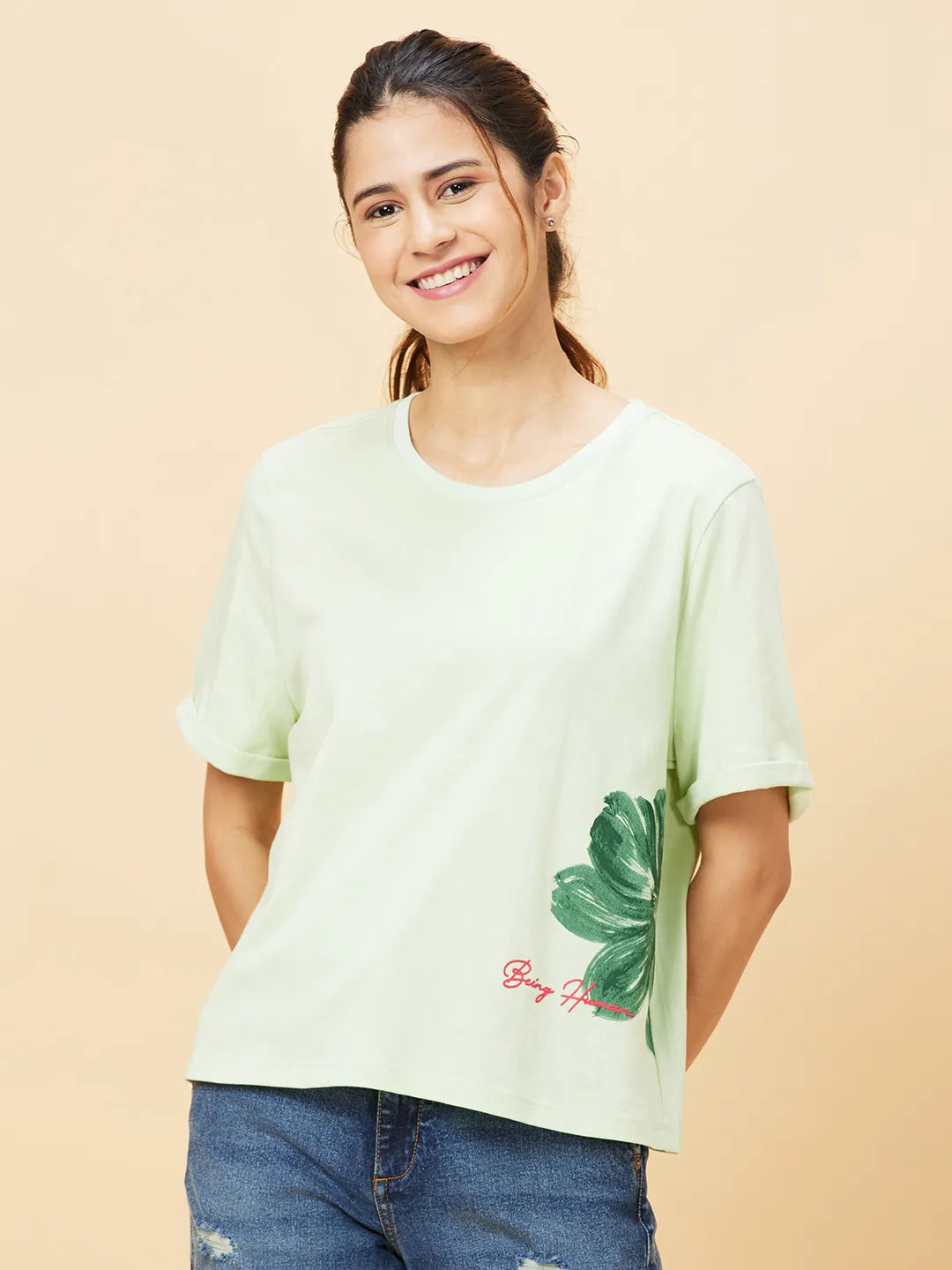 Being Human Clothingwomen Crew Neck Seafoam Green