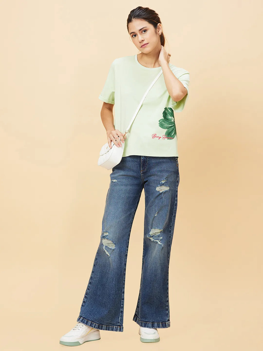 Being Human Clothingwomen Crew Neck Seafoam Green