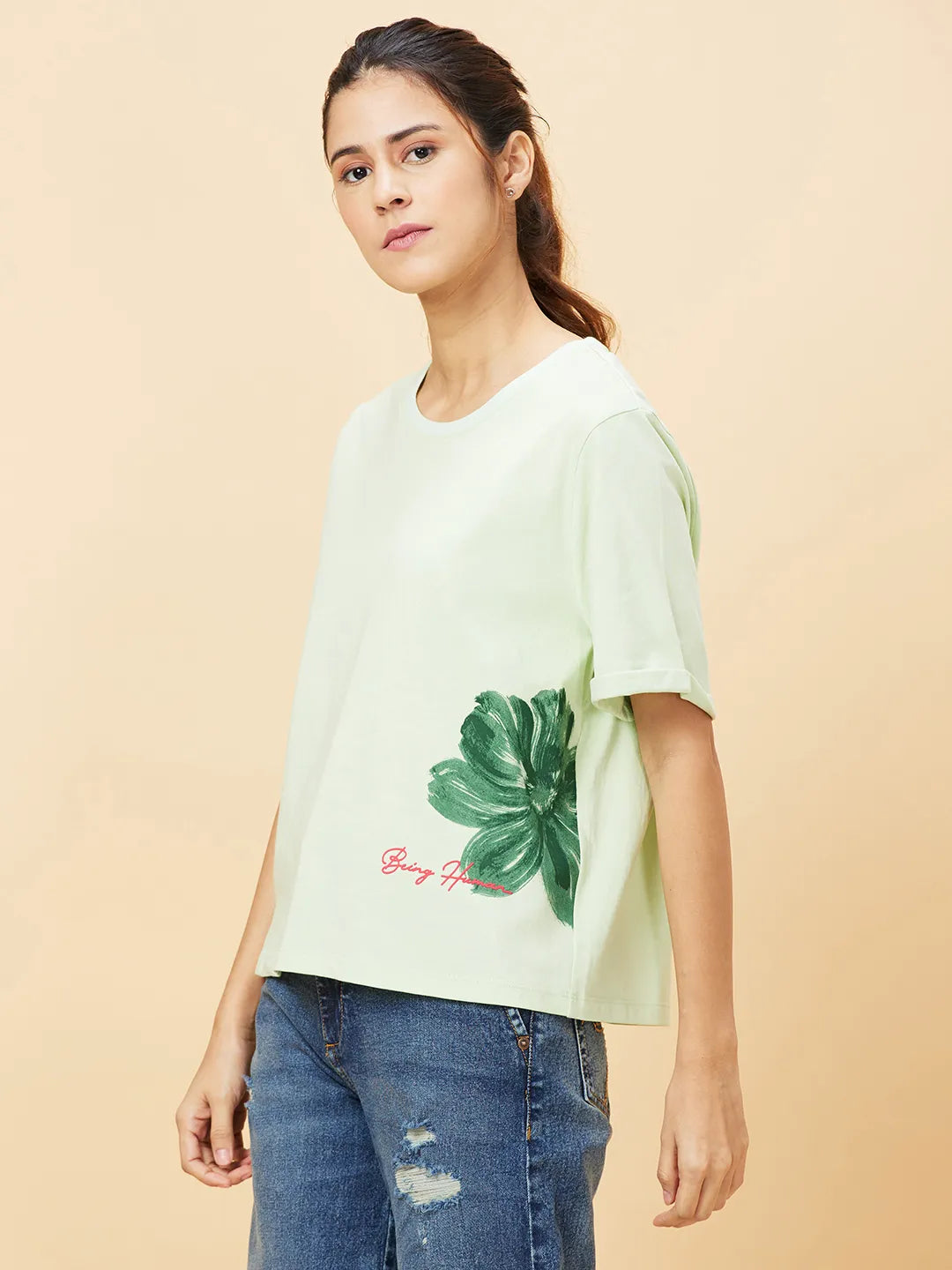 Being Human Clothingwomen Crew Neck Seafoam Green