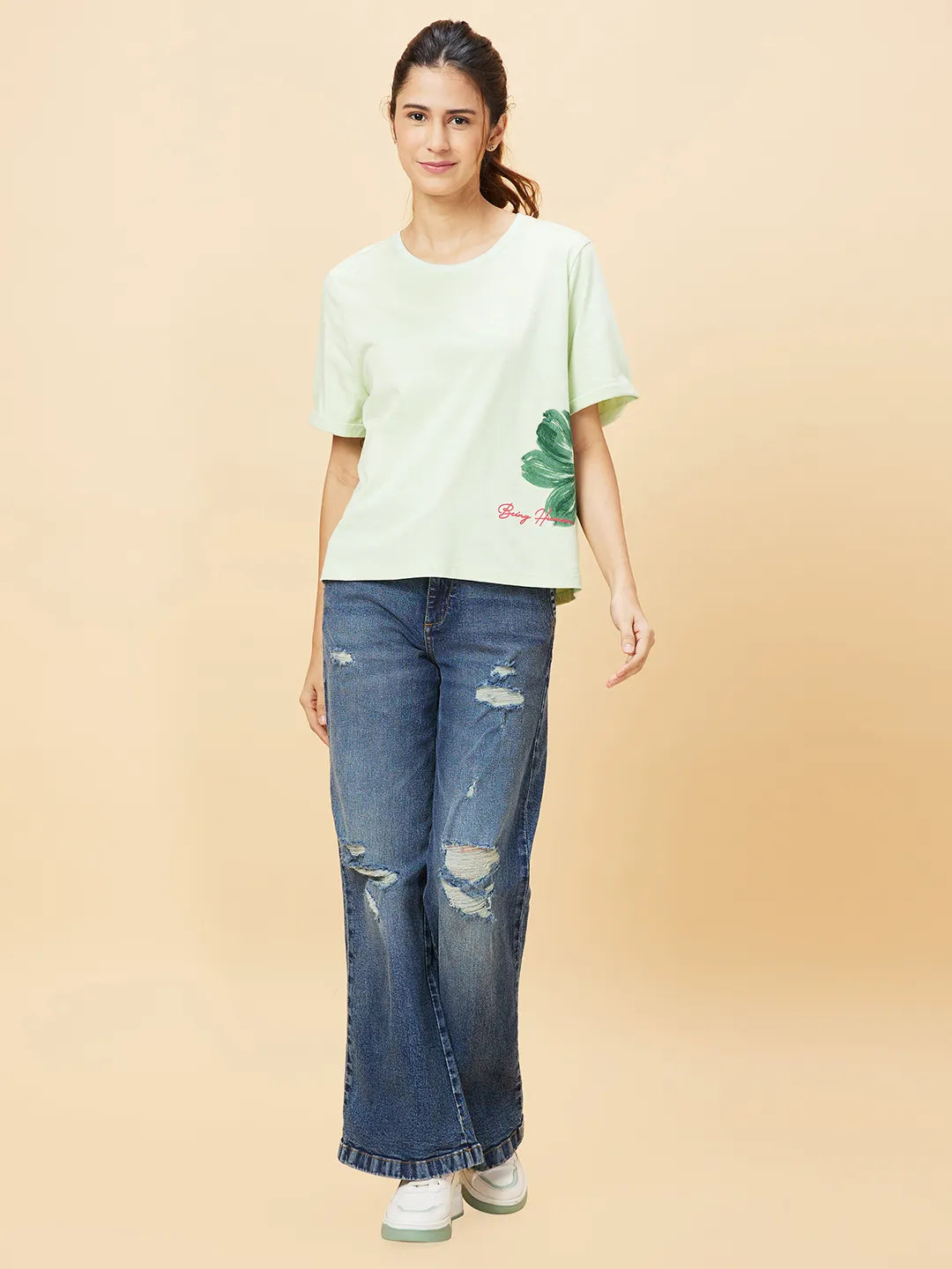 Being Human Clothingwomen Crew Neck Seafoam Green