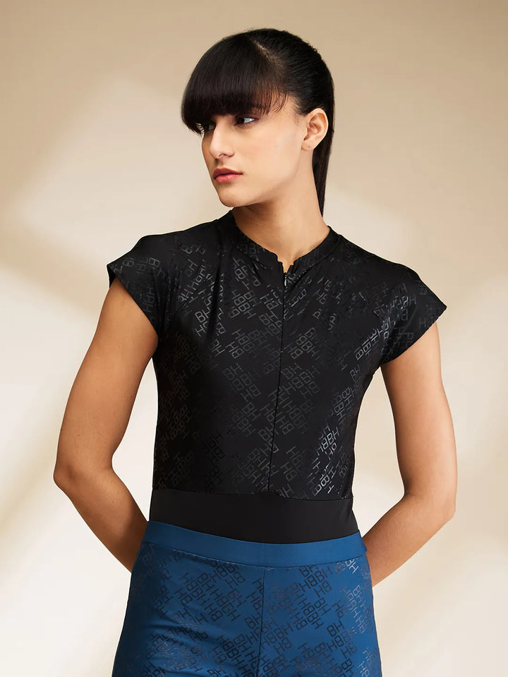 Black Slim Fit Short Sleeve Women's T-Shirt By Being Human Clothing