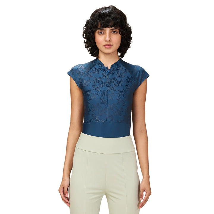 Blue Slim Fit Short Sleeve Women's T-Shirt By Being Human Clothing