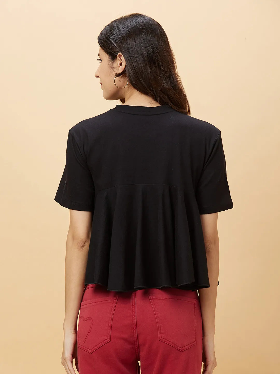 Being Human Clothing Womens-Top Crew Neck Black