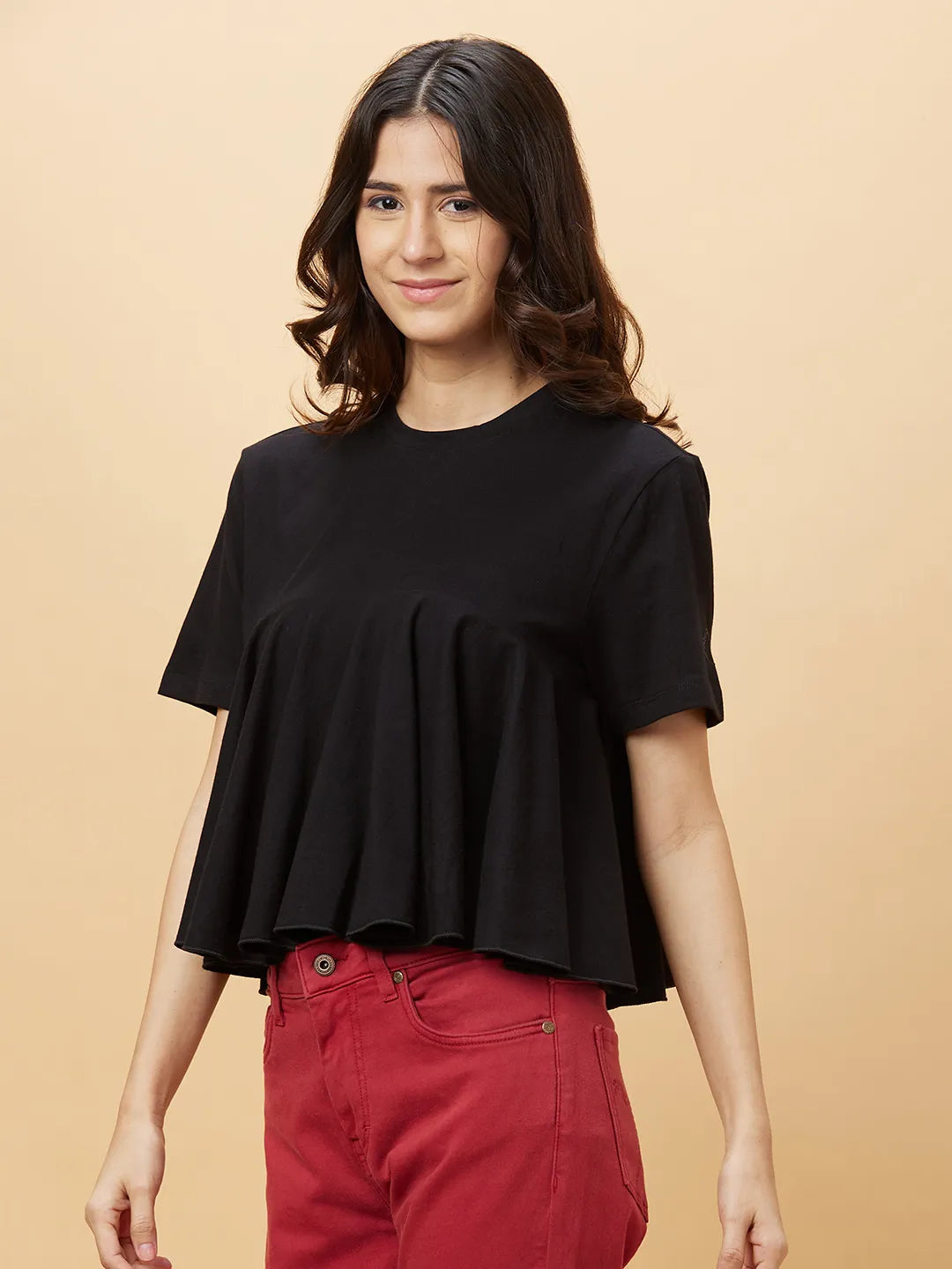 Being Human Clothing Womens-Top Crew Neck Black