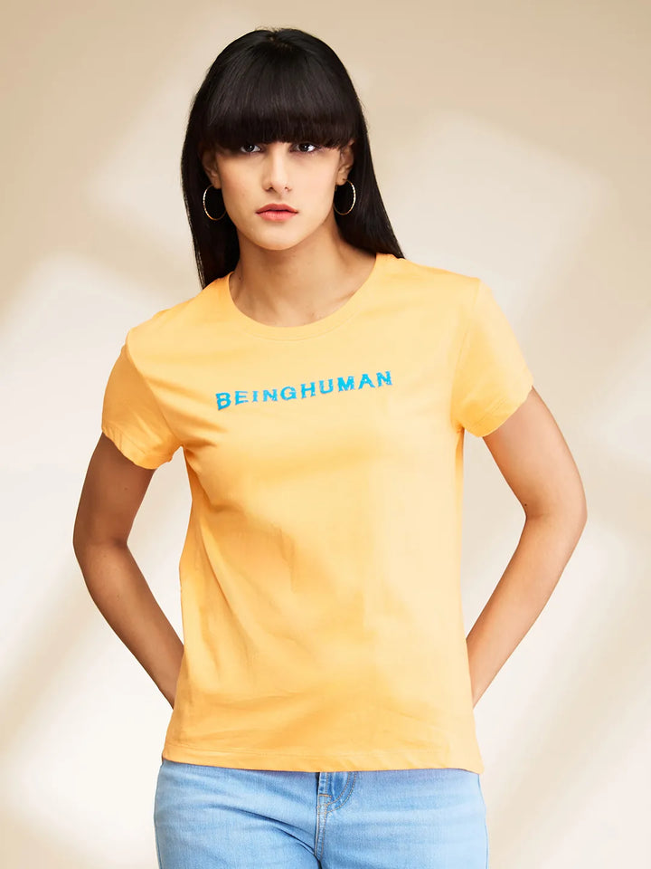 Orange Easy Fit Short Sleeve Women's T-Shirt By Being Human Clothing