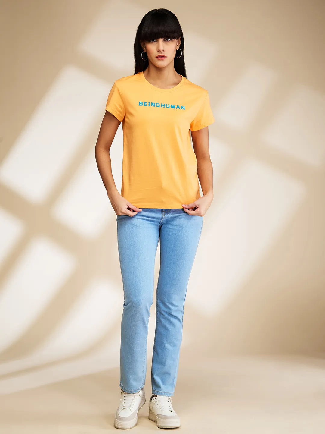 Being Human Clothing Womens-Top Crew Neck Orange