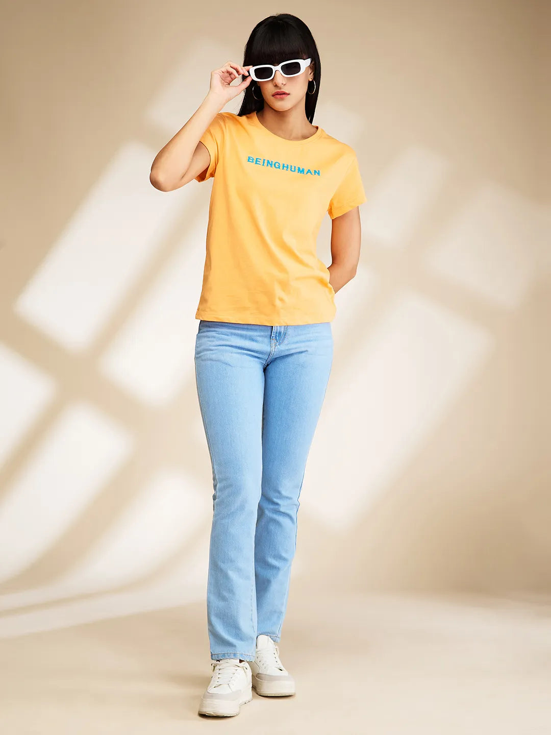 Being Human Clothing Womens-Top Crew Neck Orange