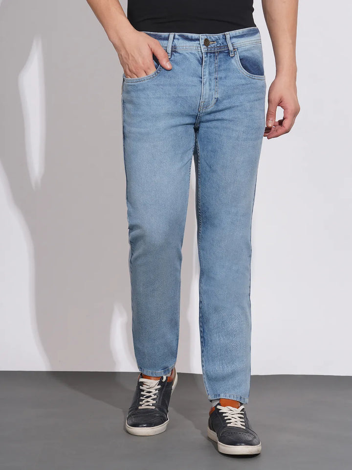 Blue Slim Fit Denim for Men