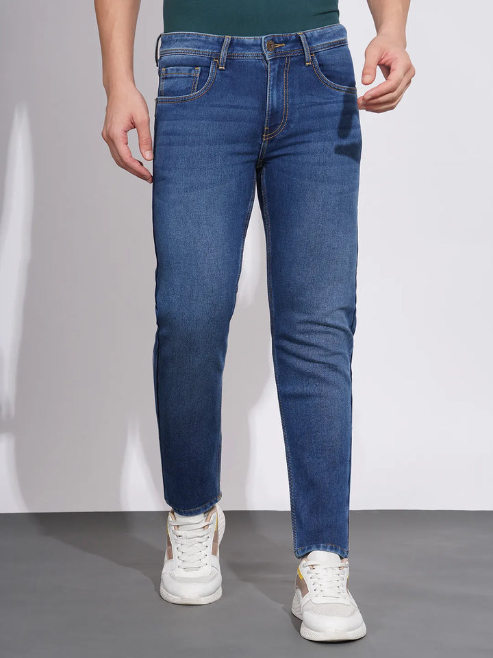 Blue Slim Fit Denim for Men