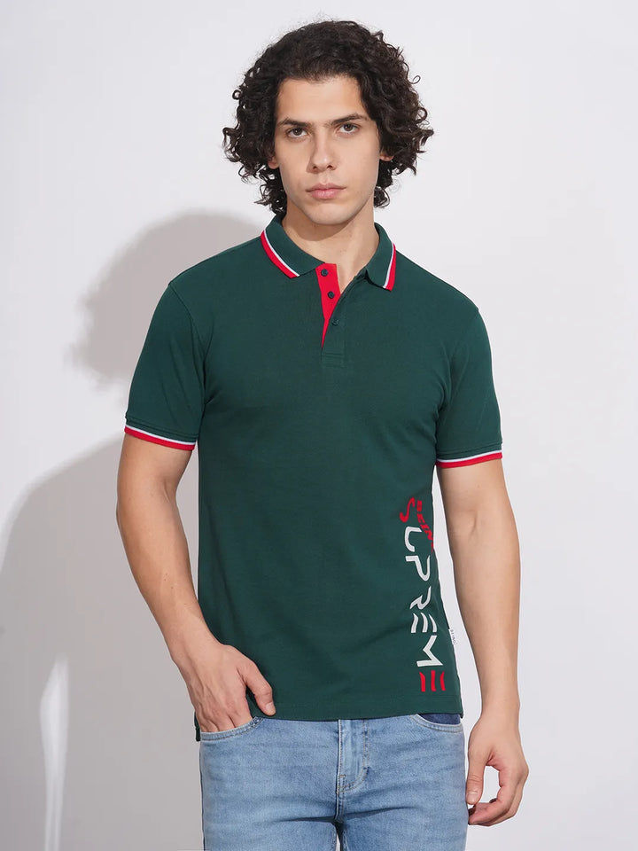Green Regular Fit Men's Polo T-Shirt