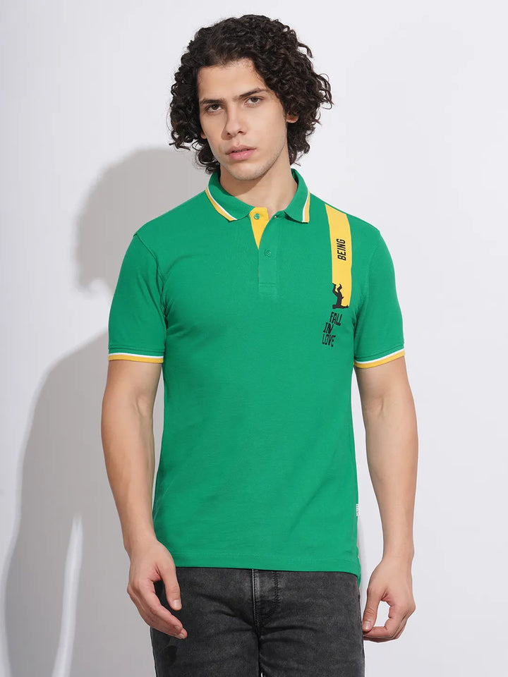 Green Regular Fit Men's Polo T-Shirt