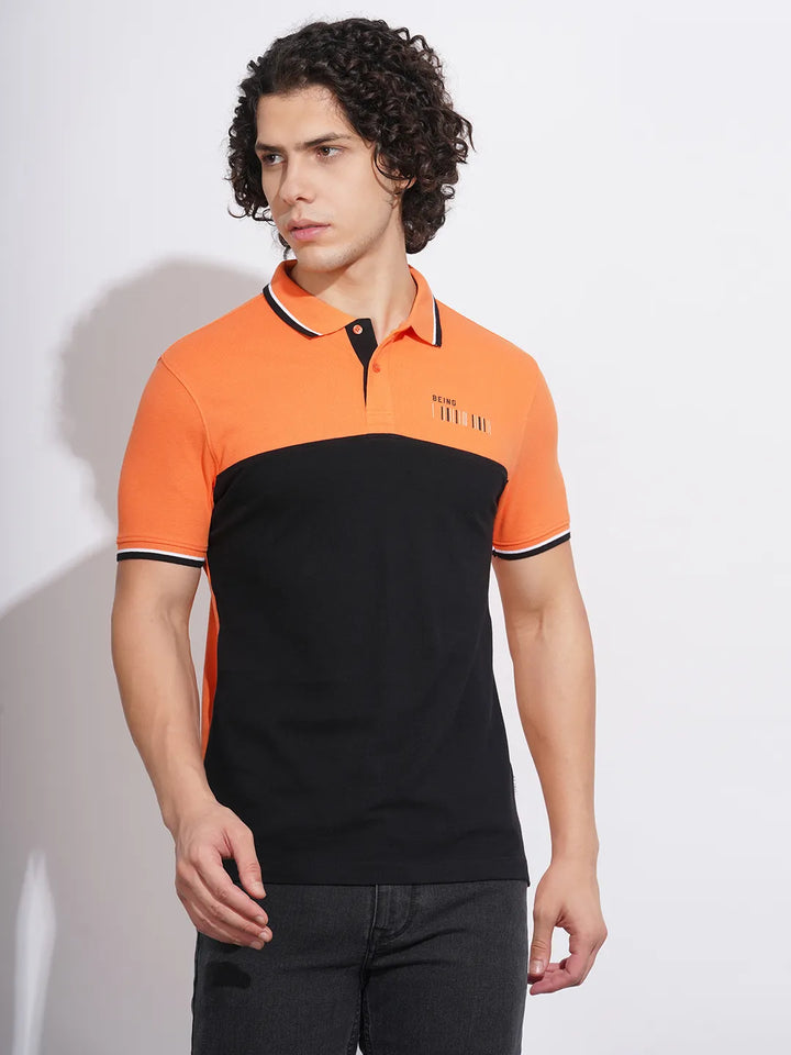 Orange Regular Fit Men's Polo T-Shirt