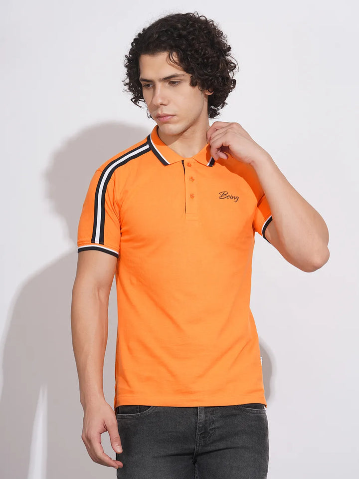Orange Regular Fit Men's Polo T-Shirt