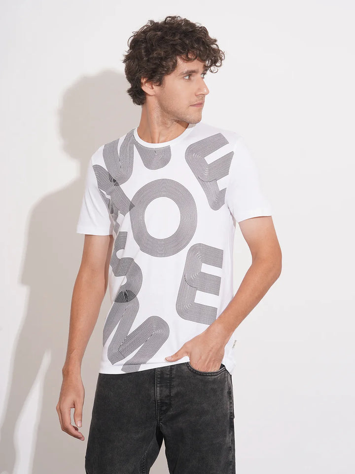 White Regular Fit Men's Short Sleeves T-Shirt by Being Human Clothing