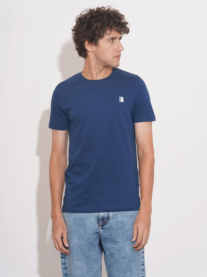 Navy Regular Fit Men's Short Sleeves T-Shirt by Being Human Clothing
