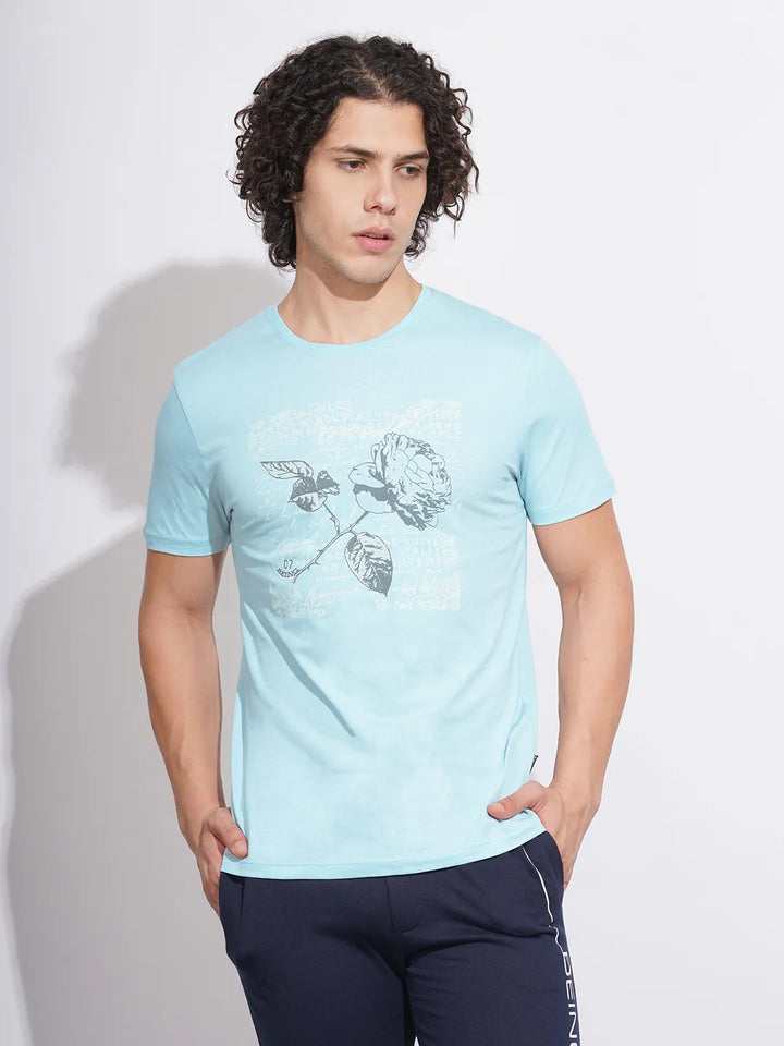 Blue Regular Fit Men's Short Sleeves T-Shirt by Being Human Clothing