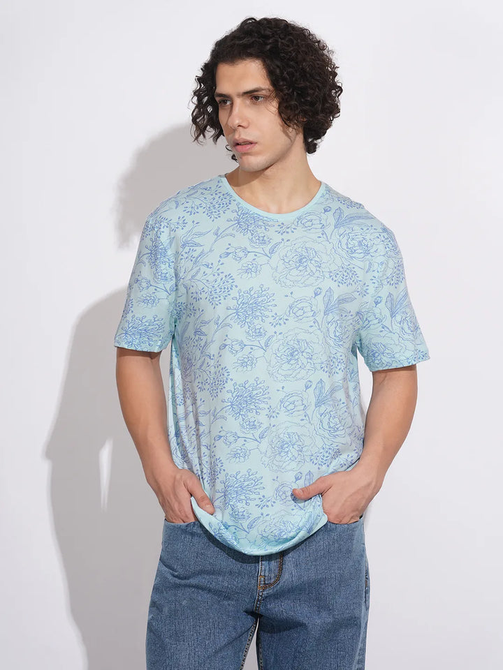 Blue Regular Fit Men's Short Sleeves T-Shirt by Being Human Clothing