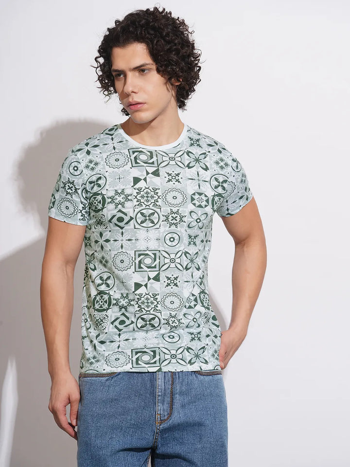 White Regular Fit Men's Short Sleeves T-Shirt by Being Human Clothing