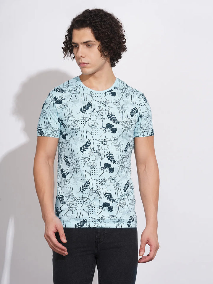 Blue Regular Fit Men's Short Sleeves T-Shirt by Being Human Clothing