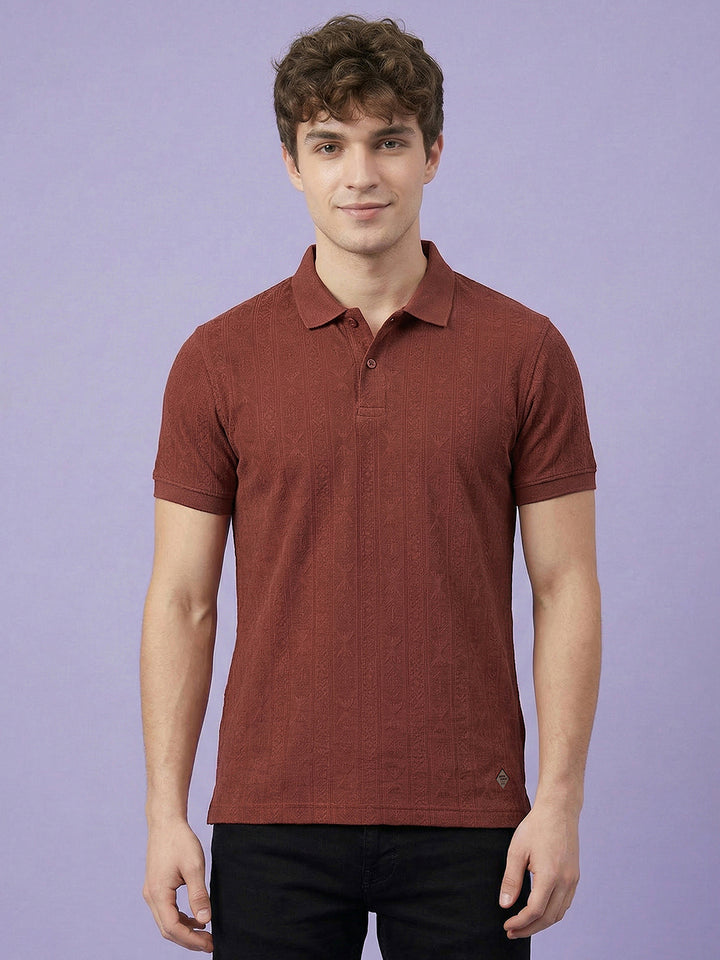 Rust Moderno Fit Men's Short Sleeves Polo T-Shirt by Being Human ClothingÂ 