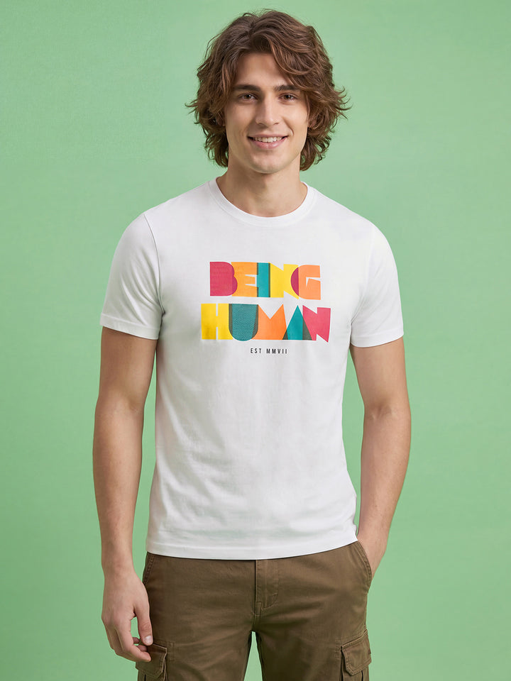 White Moderno Fit Men's Short Sleeves Crew Neck T-Shirt Â 