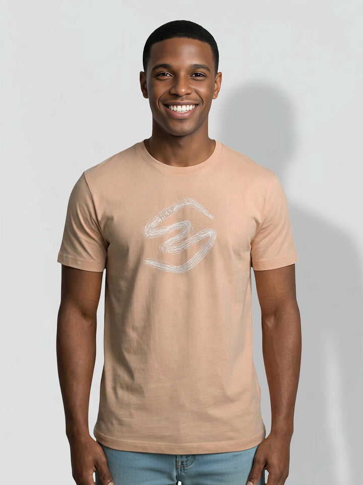 Peach Men's Short Sleeves Graphic T-Shirt by Being Human Clothing