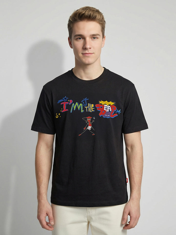 Marvel Comics Black Easy Fit Men's Round Neck T-Shirt by Being Human Clothing 