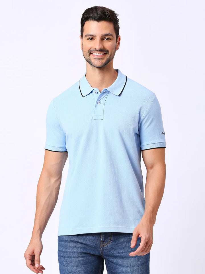 Blue Regular Fit Men's Polo T-Shirt