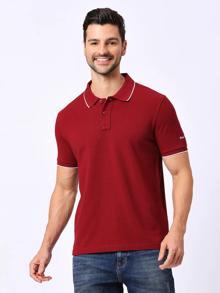 Red Regular Fit Men's Polo T-Shirt