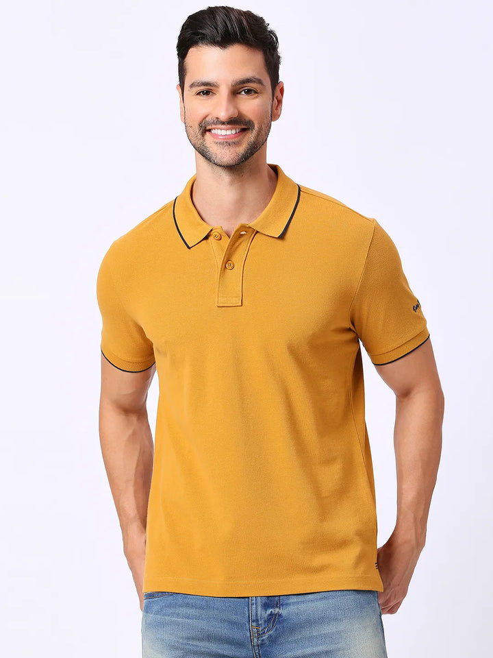 Yellow Regular Fit Men's Polo T-Shirt