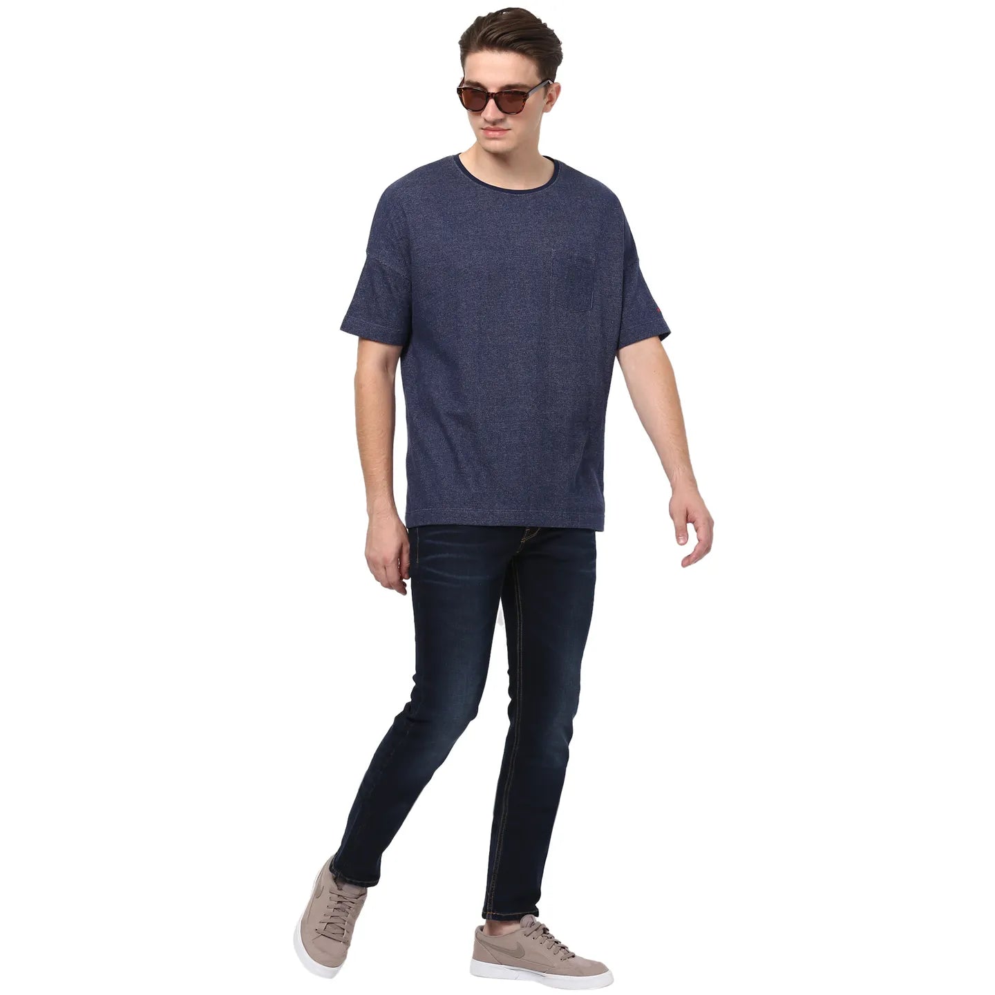 Being Human Clothing Men Regular Fit Crew Neck Sweatshirt-Mood Navy