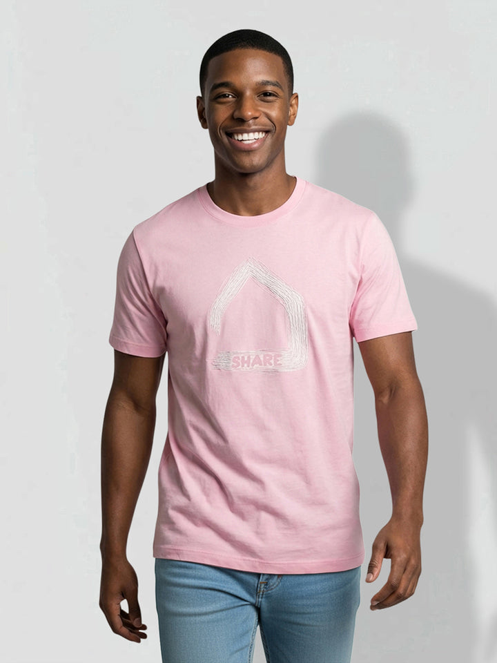 Pink Moderno Fit Men's Short Sleeves Share Graphic T-Shirt by Being Human Clothing