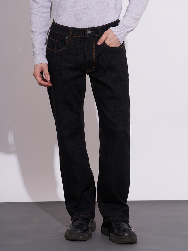 Black Berylium-Boot Cut Fit Denims for Men