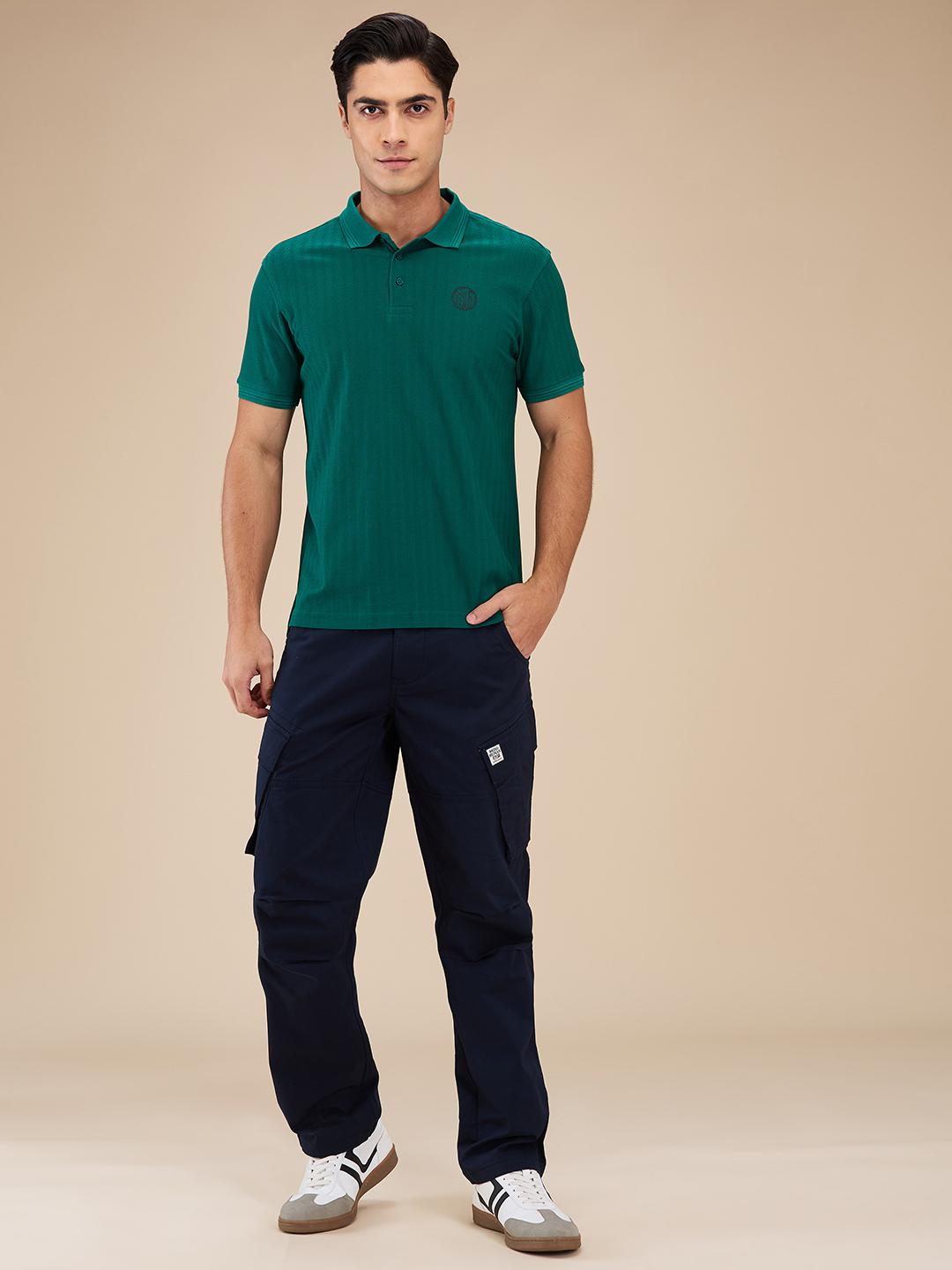 Navy Slim Fit Cargo For Men By Being Human Clothing