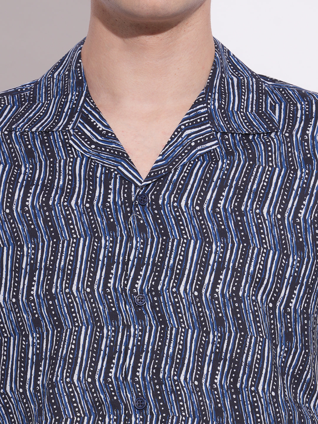 Navy Slim Fit Regular Collar Men's Shirt by Being Human Clothing