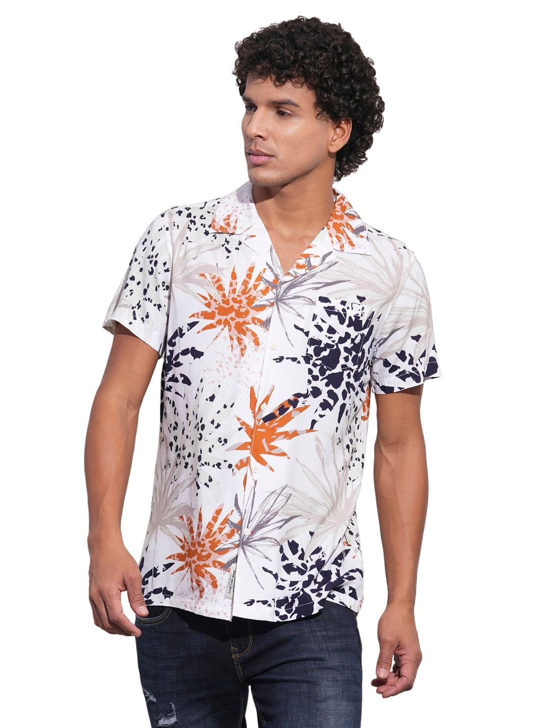 White Regular Fit Regular Collar Men's Shirt by Being Human Clothing