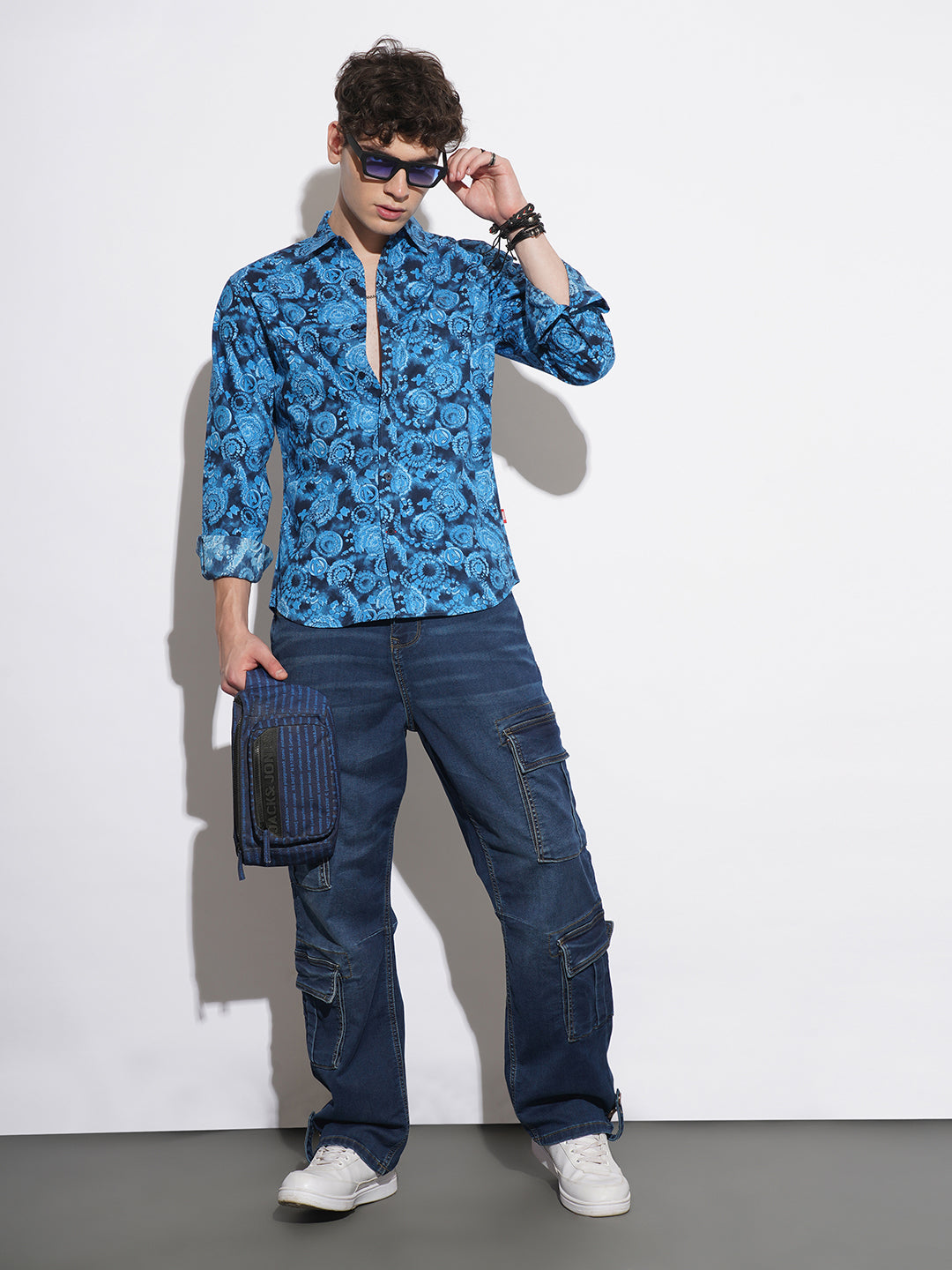 Navy Comfort Fit Regular Collar Men's Shirt by Being Human Clothing