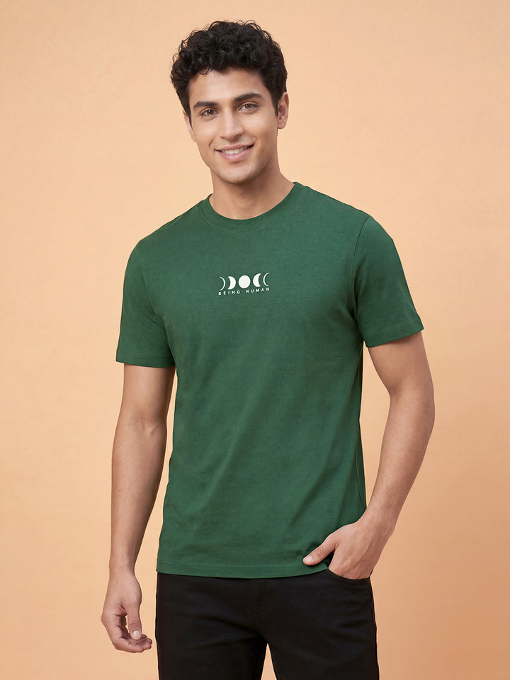 Green Easy Fit Men's Short Sleeve Round Neck T-shirt by Being Human Clothing 