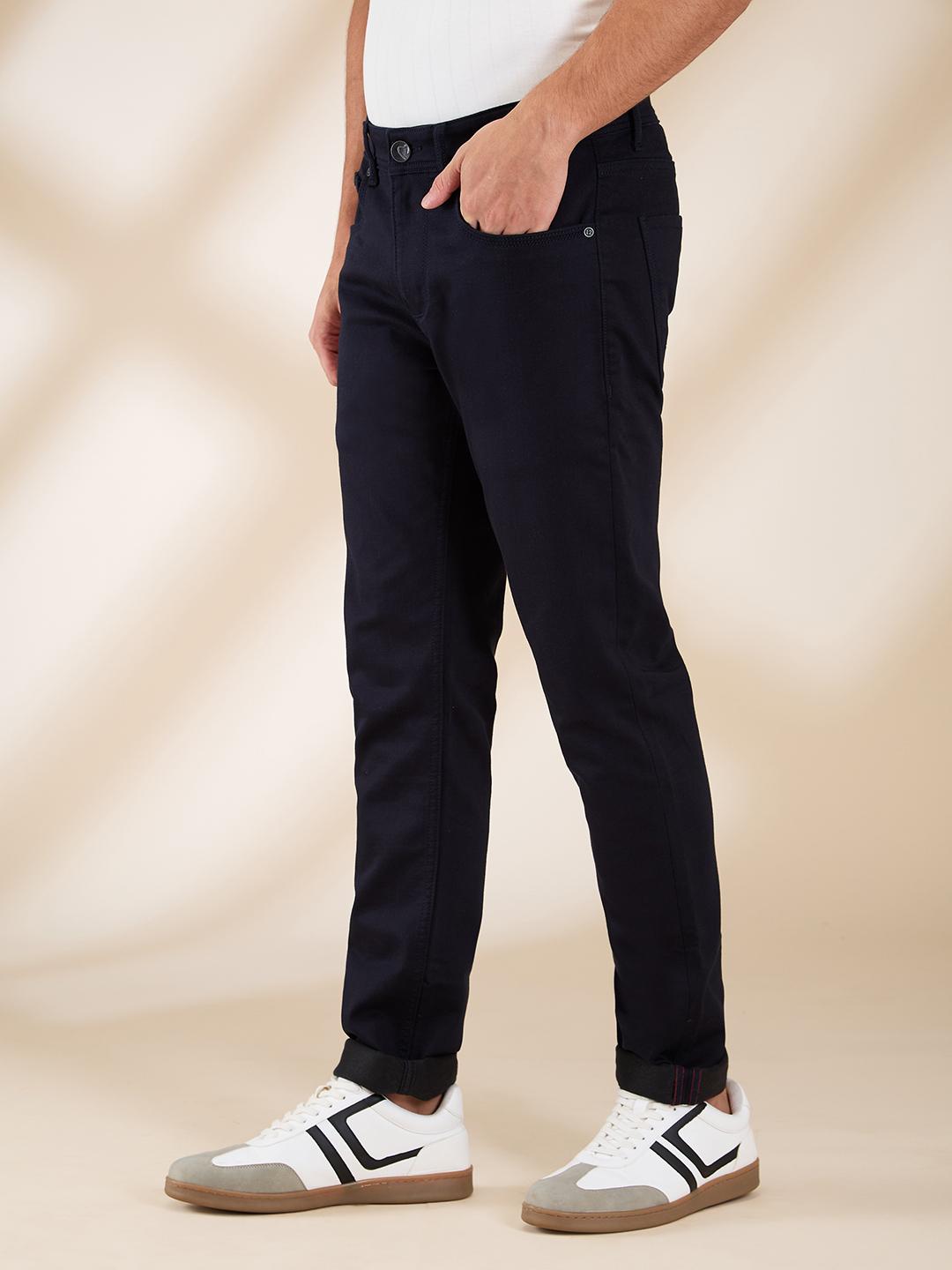 Navy Slim Fit Denims For Men By Being Human Clothing