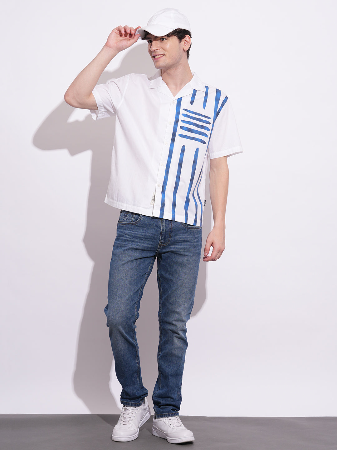 White Regular Fit Regular Collar Men's Shirt by Being Human Clothing