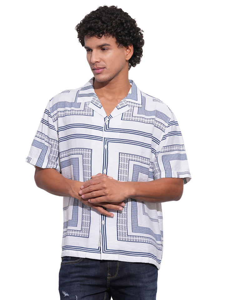 White Easy Fit Regular Collar Men's Shirt by Being Human Clothing