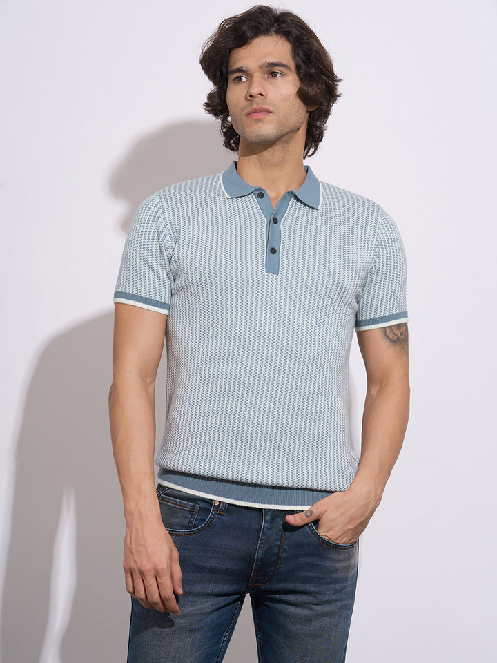 Off White Regular Fit Men's Polo T-Shirt