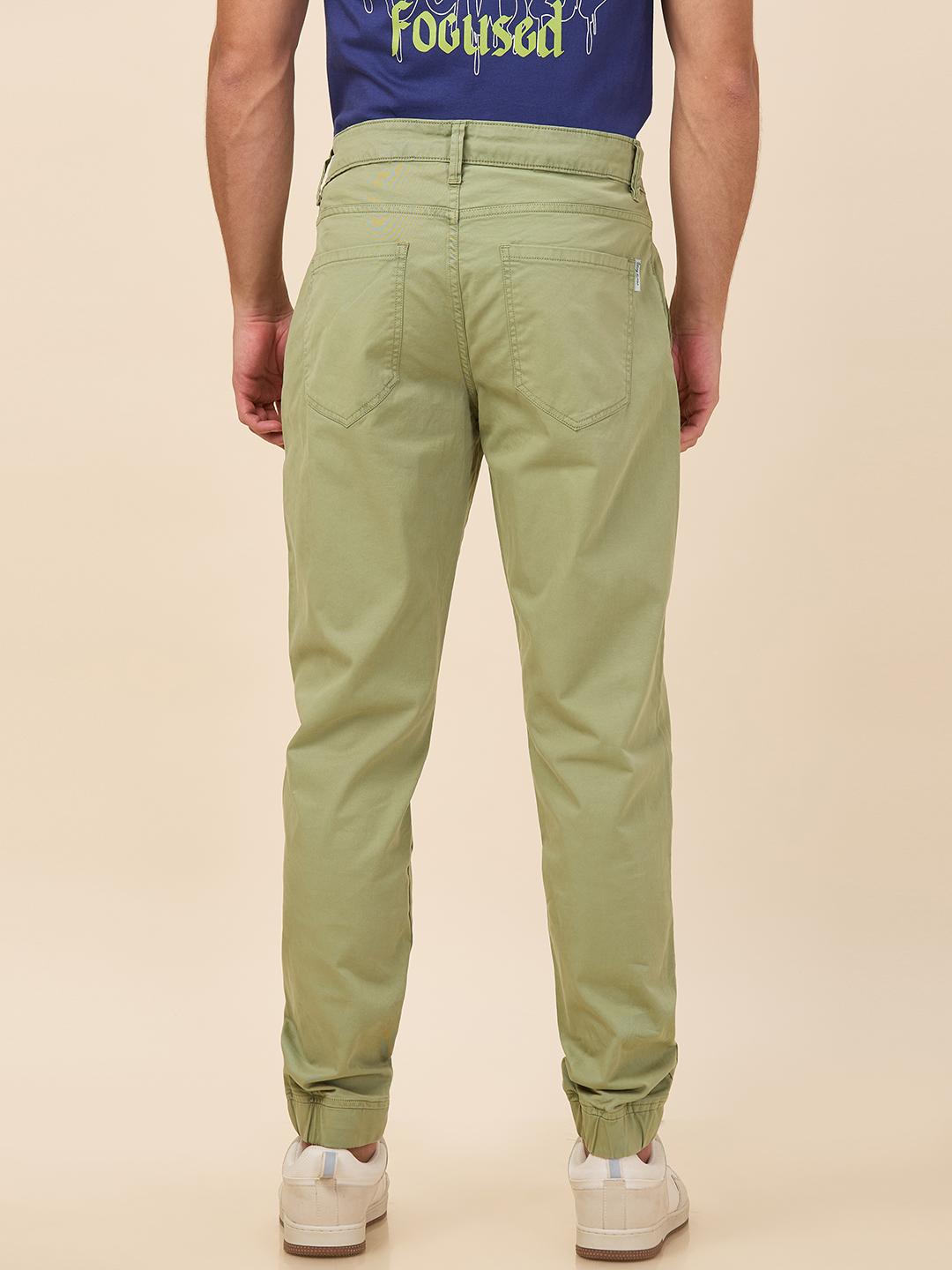 Green Regular Fit Joggers For Men By Being Human Clothing