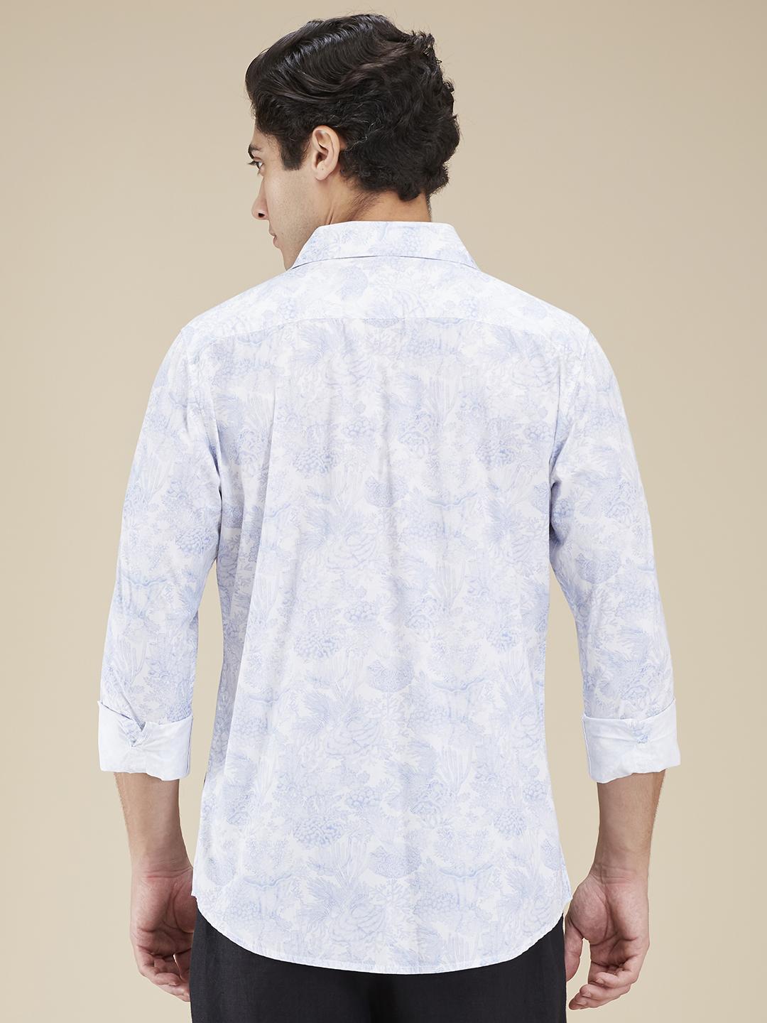 White Regular Fit Regular Collar Men's Shirt by Being Human Clothing