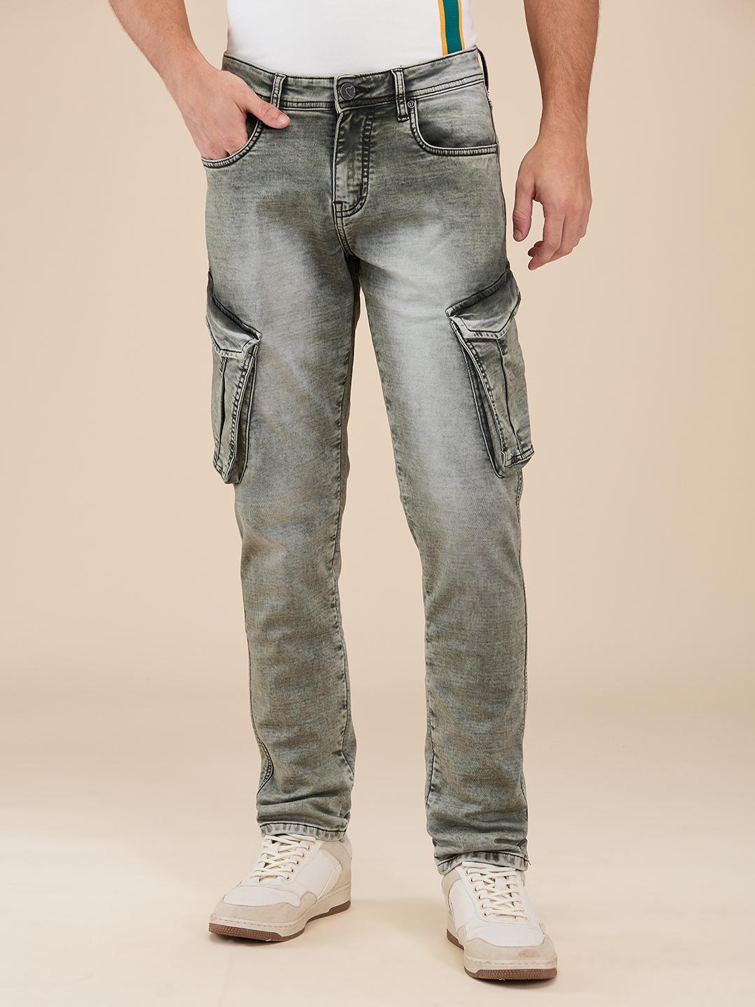 Olive Anti Fit Denims For Men By Being Human Clothing