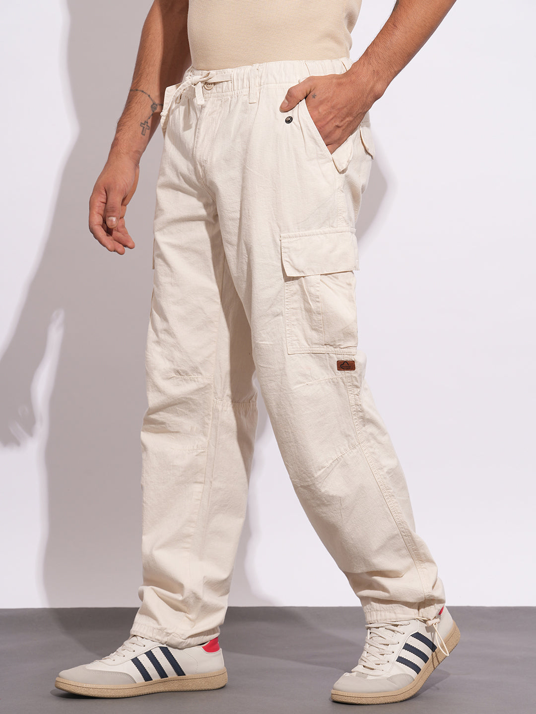 Fawn Loose Fit Cargo For Men By Being Human Clothing
