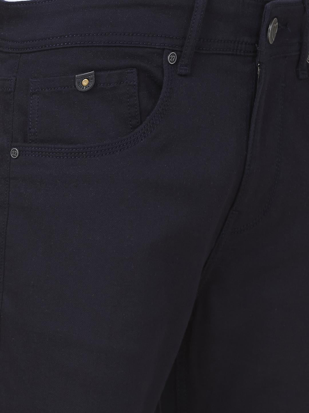 Navy Straight Fit Denims For Men By Being Human Clothing
