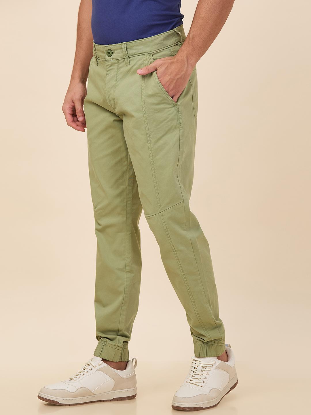 Green Regular Fit Joggers For Men By Being Human Clothing