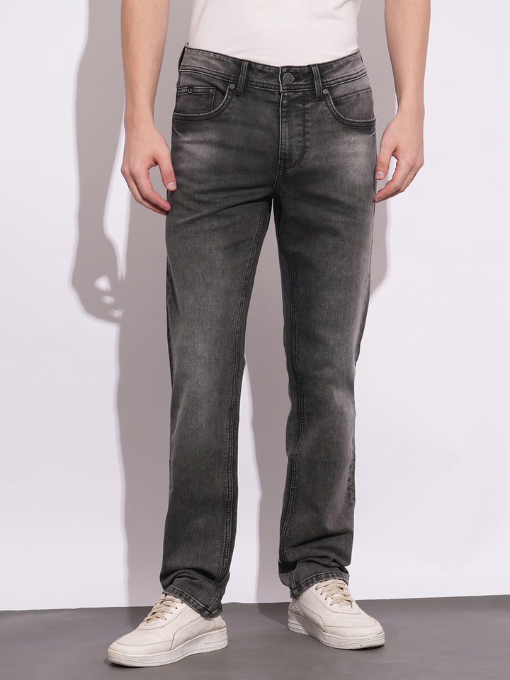 Grey Straight Fit Denims For Men By Being Human Clothing