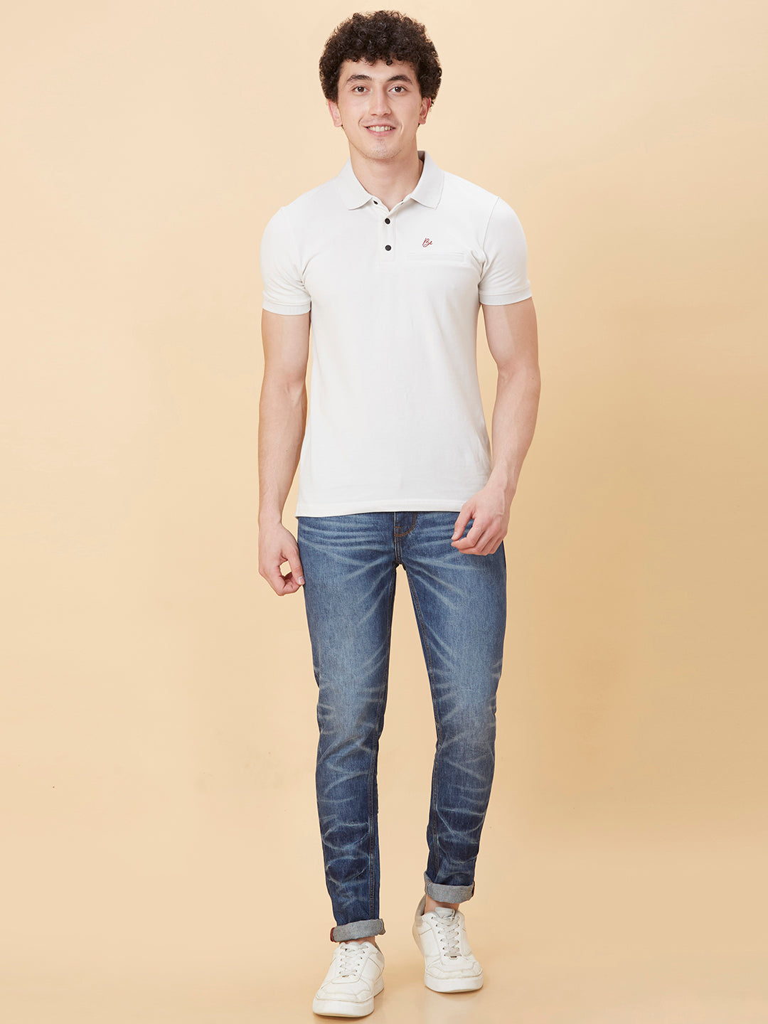 Blue Slim Straight Fit Denims For Men By Being Human Clothing